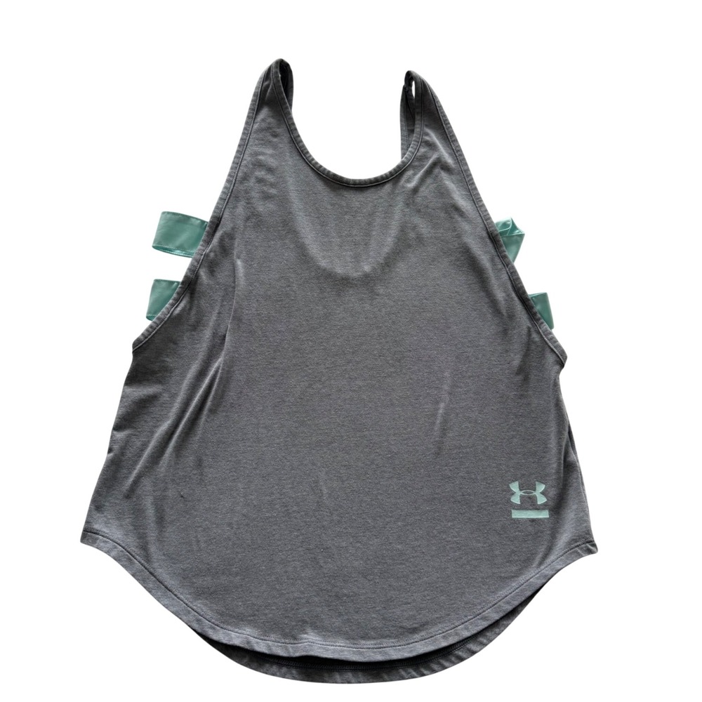 Under Armour HeatGear Tank Top Gray Loose Fit Strappy Back Athletic XS